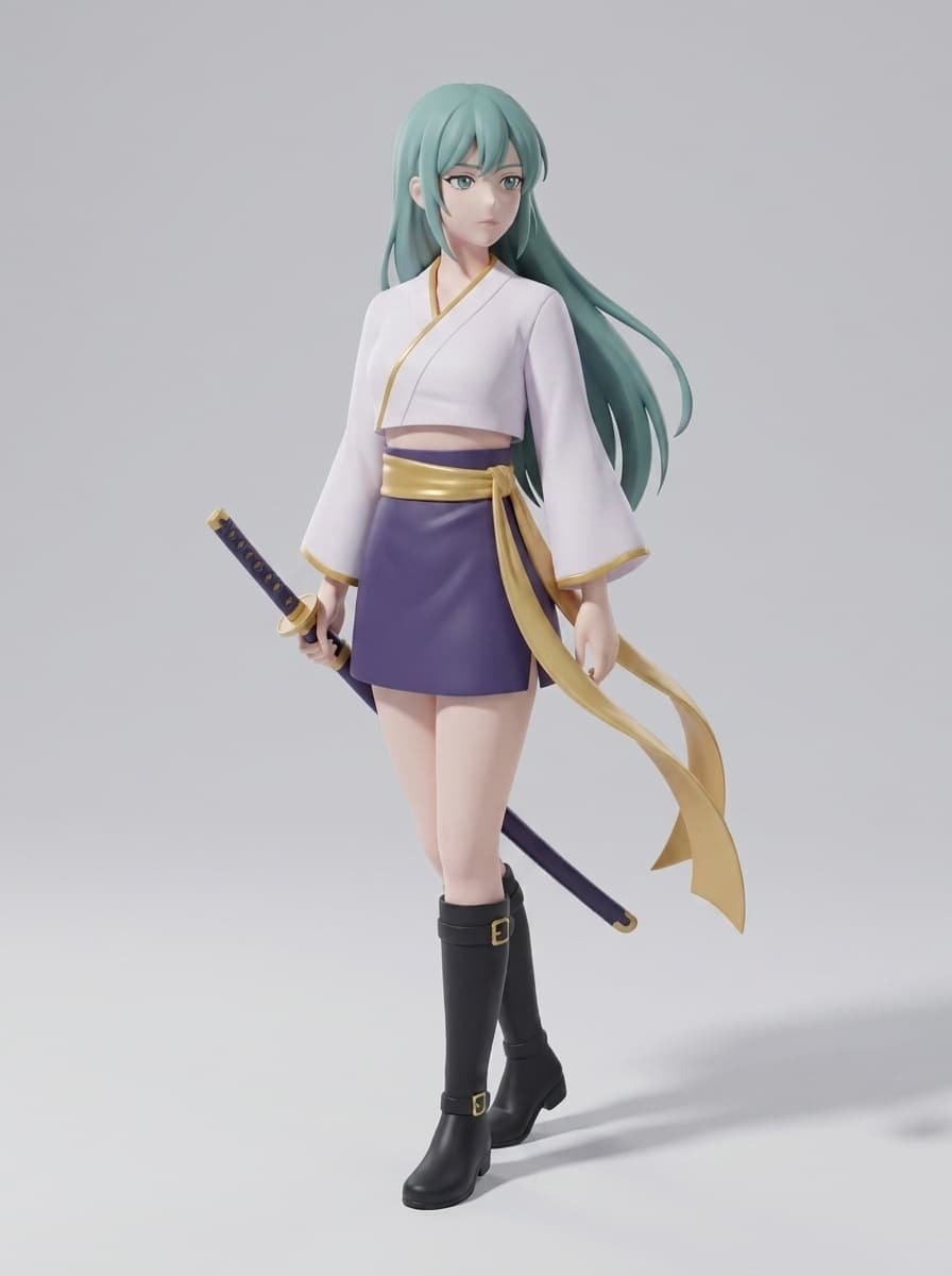 Photoreal vinyl figure of the same character