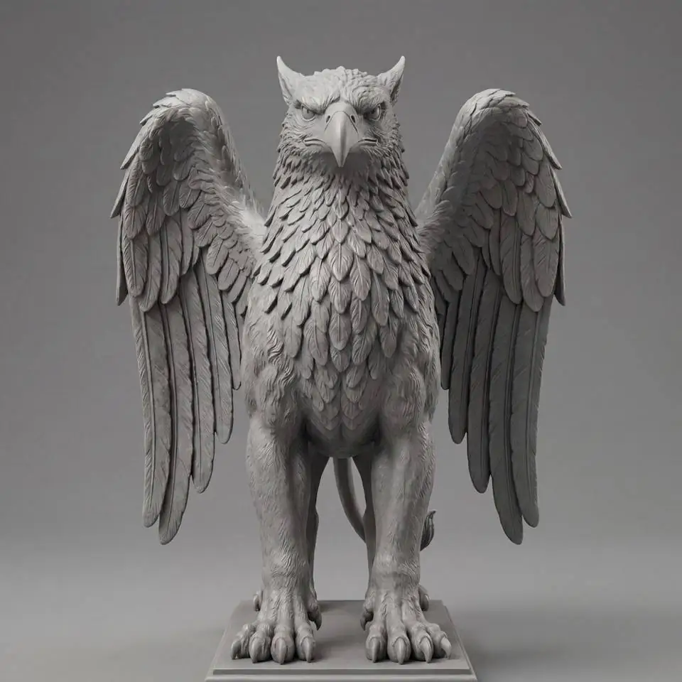 Griffin figure — detailed wings