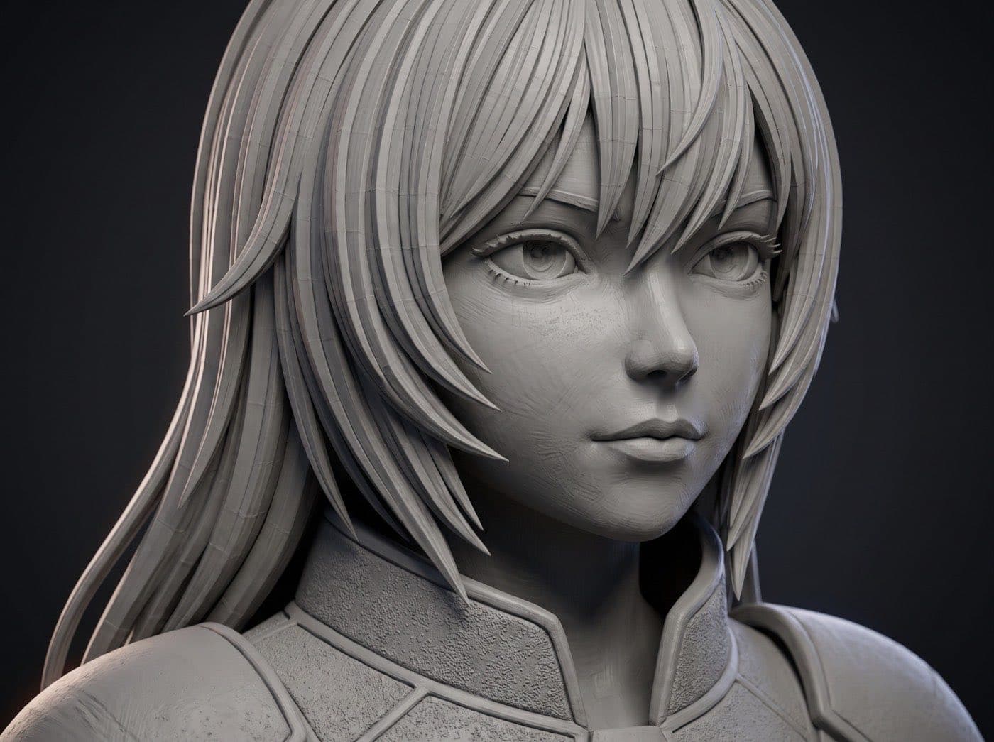 UForge3D mesh close-up, individual hair strands resolved in geometry